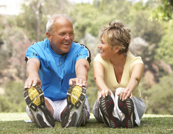 Senior couple exercise for longevity